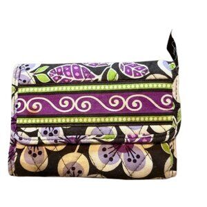 Vera Bradley Trifold Wallet – Plum Petal Print (Retired)